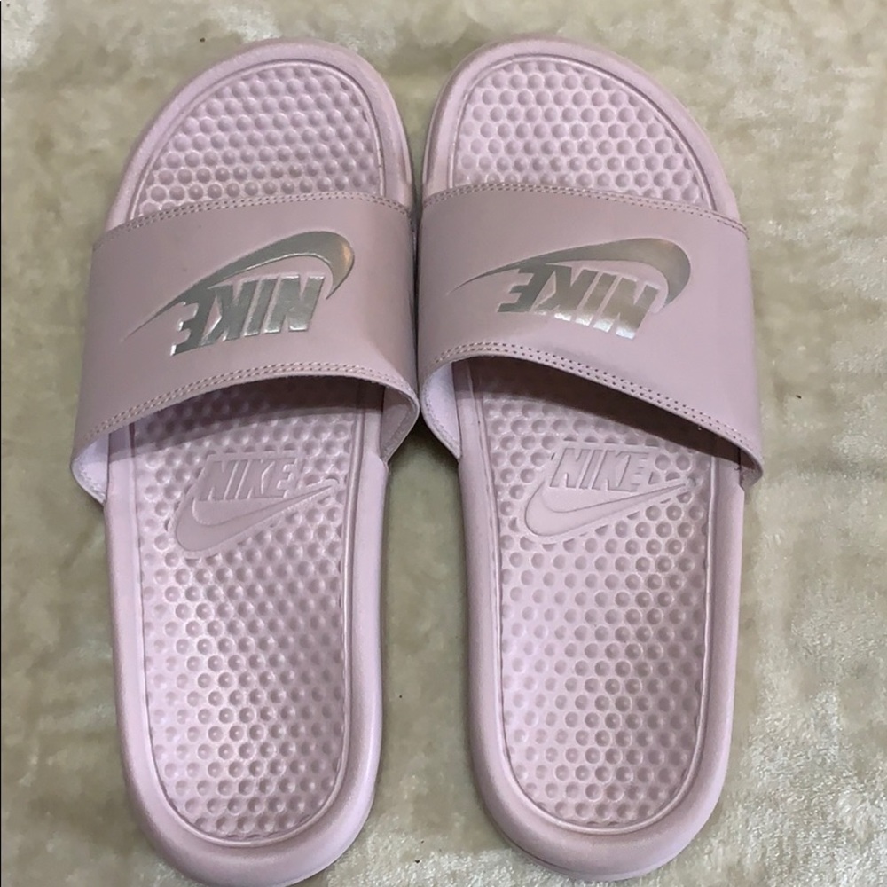 Rose Gold Nike Slides